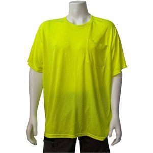 Craftsman Big Men's Basic Pocket Work Tee,Size 3XL Bright Yellow Hi Visibility